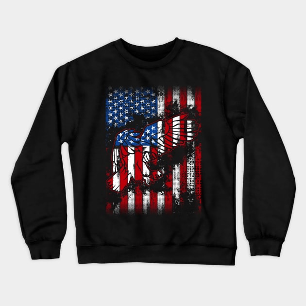 American Flag with Eagle Crewneck Sweatshirt by CuteCoCustom